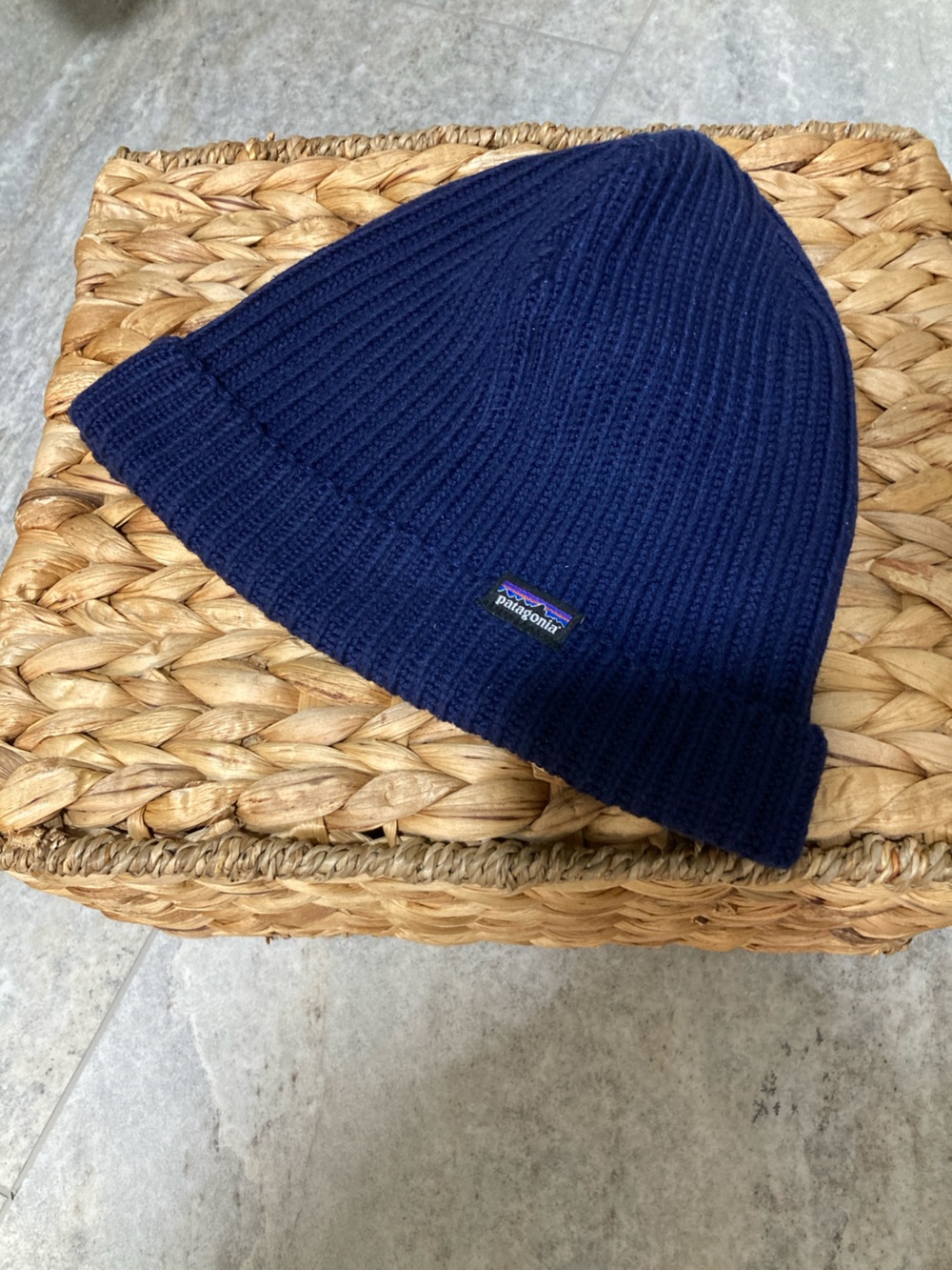 Patagonia Navy Ribbed Beanie. Size All